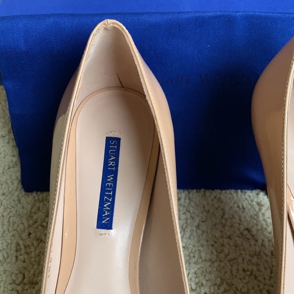 NIB Stuart Weitzman Patent Leather “Tippi” 70mm Heels, Adobe (nude) sz 10M - Picture 4 of 12